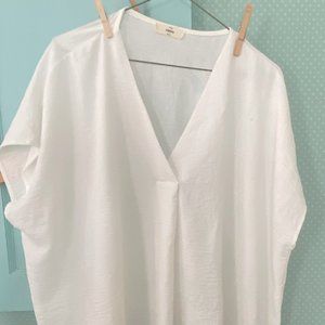 women's top, v-neck, dropped shoulder, blousy pullover